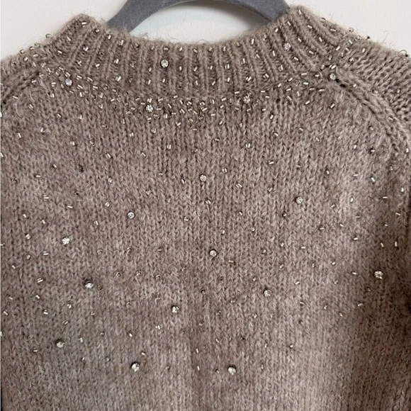 Zara Women's Taupe Embellished Sweater - Picture 4 of 4